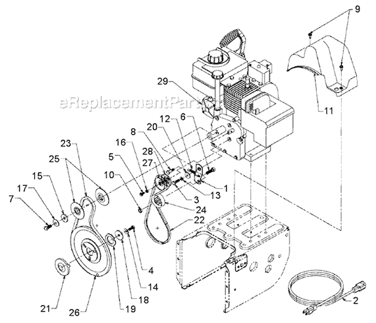 Page A Diagram and Parts List for 31AE600E161 1998 Yard Machines Snow Blower
